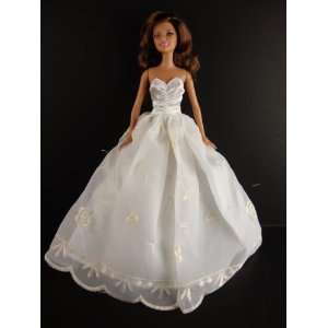   Gown with Ivory Accents Complete with Veil Made for the Barbie Doll