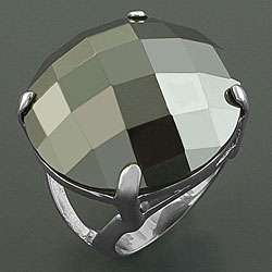   Stainless Steel Bold faceted Hematite Ring (China)  Overstock