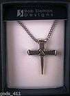 Wrapped Nail Cross Necklace Pendant 24 Adjustable Chain in Gift Box