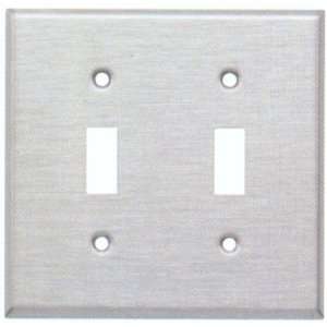  Stainless Steel Metal Wall Plates 2 Gang Toggle Switch Stainless 