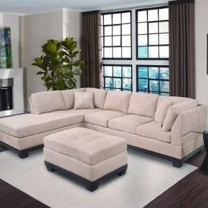  Two Piece Sectional Sofa in Pebble: Home & Kitchen