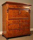 Biedermeier early 19th century secretary desk, hand made, burl wood,