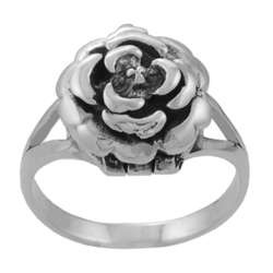 Sterling Silver Rose Poison Ring  