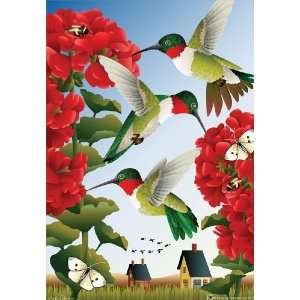  Jeremiah Junction Garden Flags, Hummingbird Haven Arts 