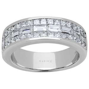  1.53 Carat 18kt White Gold Invisible set Baguette and 