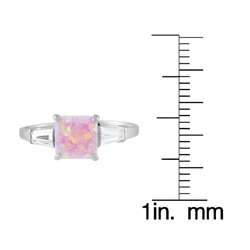 Sterling Silver Small Princess cut Opal Ring  