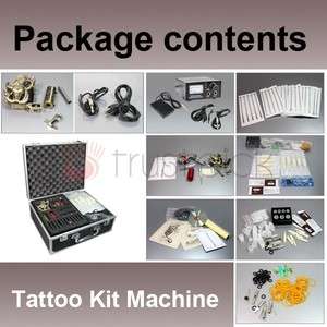 2PCS Complete Tattoo Kit Machine Tattoo gun With Needle  