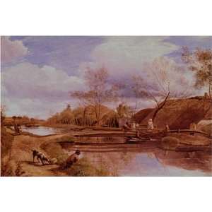 The Canal at Newbury by John Linnell, 17 x 20 Fine Art Giclee Print 