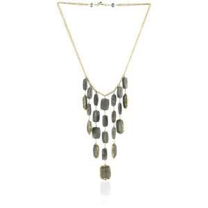   An Elegant Bib of Reflective Labradorite and Hand Cut Beads Necklace