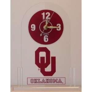 ZaMeks Oklahoma Sooners NCAA Licensed Desk Clock:  Sports 