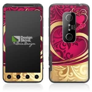  Design Skins for HTC EVO 3D   Heart of Gold Design Folie 