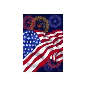  American Flag and Fireworks 4th of July Garden Flag Patio 
