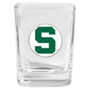  Set of 2 Michigan State Spartans Square Shot Glass   NCAA 
