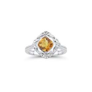  0.67 Cts Citrine Solitaire Ring in Silver and Pink Gold 8 