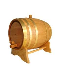   Liter (1.32 gallon) Brass Hoop Oak Wine Keg / Barrel: Kitchen & Dining