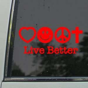  Live Better Red Decal Car Truck Bumper Window Red Sticker 
