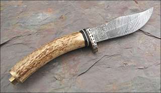 Colt Genuine Stag Handle Damascus Steel Skinner Knife  