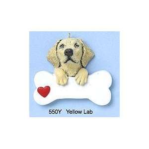  2304 Yellow Lab Dog With Bone Personalized Christmas 