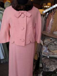 1960s Lilli Ann San Francisco Wool Suit Mink Collar  