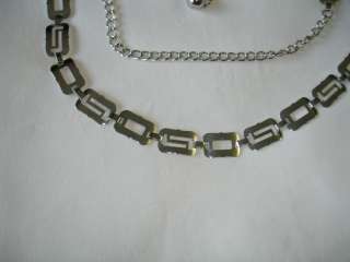 Silver 2 Diff. Hollow Small Rectangle Metal Chain Belt  