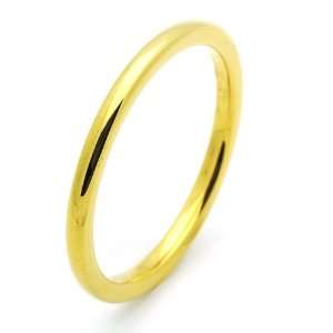 2MM Comfort Fit Tungsten Carbide Wedding Band Gold Plated 