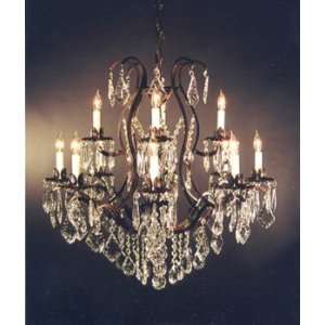   Wrought Iron Chandelier H. 30 W. 28 12 lights