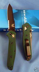   940SBK Osborne Axis Lock Knife Green Handle S30V Black Combo Edge