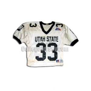   No. 33 Game Used Utah State Russell Football Jersey