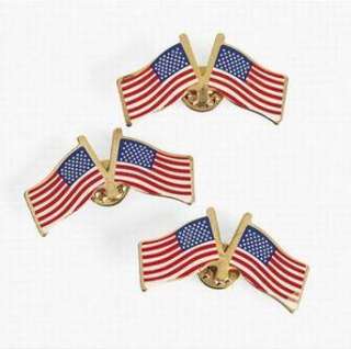 24 Patriotic Double USA Flag clutch pins   New  