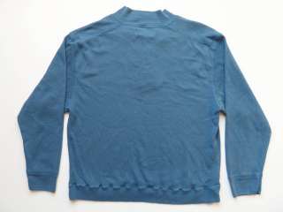   Long Sleeve Henley Blue Waffle Knit Size XL Button Up Thermal Shirt