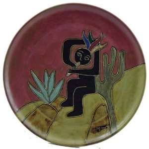   Art Dinner Serving Plate   Native American Kokopelli