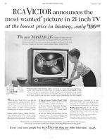 1954 VINTAGE AD   RCA VICTOR TV MASTER 21 INCH 2 6  