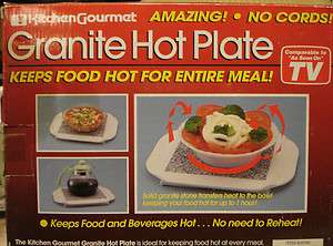 KITCHEN GOURMET MICROWAVE GRANITE HOT PLATE IN BOX USED 2 TIMES NO 