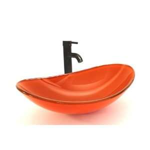  1/2 Thickness Bathroom Orange Color Oval Style Glass 