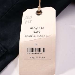 NWT RAG & BONE Navy Cotton Brigadier Blazer II Jacket Size 46/XL USA 