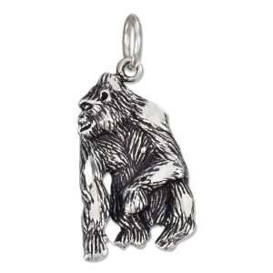  Sterling Silver Antiqued Gorilla Charm. Jewelry