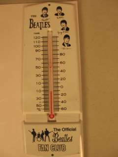 Beatles Fan Club Thermometer Metal 2.5x7.25  