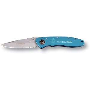  Winchester Folding Liner Lock Knife Blue: Sports 