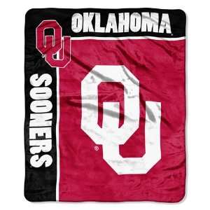  Oklahoma Sooners NCAA Royal Plush Raschel Blanket (School 