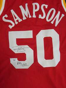 RALPH SAMPSON AUTOGRAPHED SIGNED ROCKETS JERSEY ROY 1984 PSA/DNA 