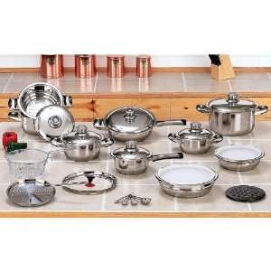    28pc 12 Element Stainless Steel Cookware Set