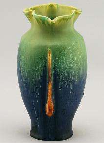   and Crafts Serenity Vase in Northern Lights Blue Door Pottery  