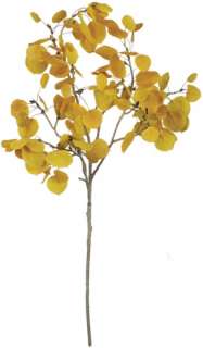 This set of 6 artificial gold aspen leaf branches make a beautiful 