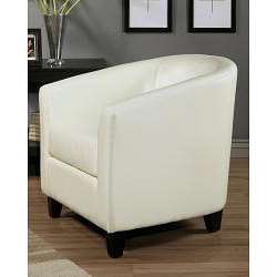 Montecito White Bicast Leather Armchair  