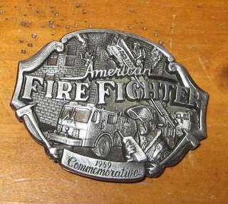 Aorroya Grande Pewter American Firefighter Belt Buckle  