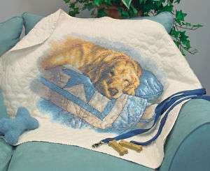 3239 Snooze Dog Quilt Stamped Cross Stitch Kit 43X34  