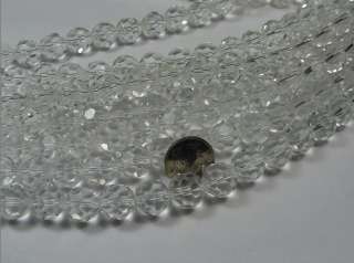10 STRANDS 12MM ROUND CLEAR FACETED GLASS BEADS LOT (TS373)  