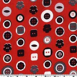   Got The Notions Buttons Red Fabric By The Yard: Arts, Crafts & Sewing