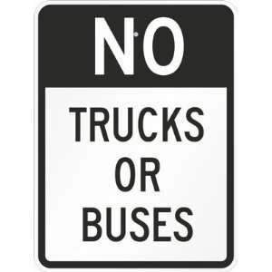  No   Trucks Or Buses Diamond Grade Sign, 24 x 18 Office 