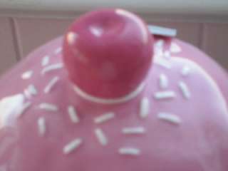   CUPCAKE CLASSIC COOKIE JAR SHABBY SIMPLY PINK FROSTING FREE SHIP BN